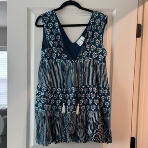 Goa Blue and White Sleeveless Coverup